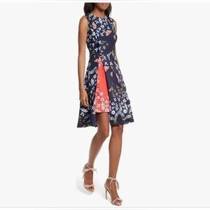 Ted Baker London Dresses | Jennesa Kyoto Gardens Faux Wrap Dress in Mid Blue.